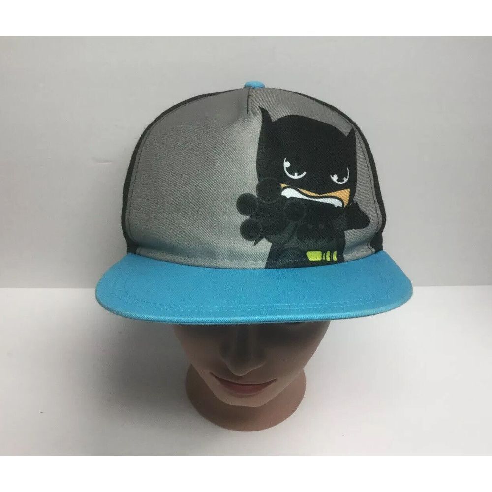 DC Comics Batman Hat SnapBack Youth Cap Cartoon Graphics Black Blue Flat Bill
